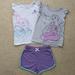 Disney Matching Sets | Girls 2 Piece Disney Princess Short Set (Size S - 6/6x) | Color: Gray/Purple | Size: S (6/6x)