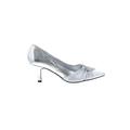 Bella Vita Heels: Slip On Kitten Heel Cocktail Party Silver Print Shoes - Women's Size 6 1/2 - Pointed Toe