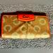Coach Bags | Coach Ashley Dotted Op Art Slim Wallet Leather Snap Pockets Billfold | Color: Orange/Tan | Size: Os