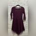 Free People Dresses | Free People Floral Lace Fit N Flare Cocktail Party Dress | Color: Purple | Size: 4