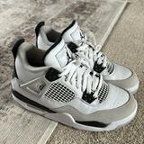 Nike Shoes | Air Jordan 4 Retro ‘Military Black’ Size 4.5y | Color: Black/White | Size: 6