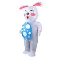 HURRISE Inflatable Easter Bunny Costume, Funny Rabit Costume Suit Halloween Costume, Waterproof Blow Up Egg Holding Bunny Party Costume Easter Decoration for Adults
