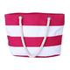 Canvas Beach Bag Large Stripe Handbag Sports Purse Travel Gym Tote Satchel/5 (Color : M Pink and White)