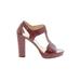 MICHAEL Michael Kors Heels: Burgundy Solid Shoes - Women's Size 10 - Open Toe