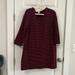 J. Crew Dresses | J Crew 3/4 Sleeve Navy Dress With Red Stripes. | Color: Blue/Red | Size: L