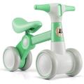 GYMAX Balance Bike, No Pedal Baby Walker Push Ride On Toy with 4 Wheels, Ergonomic Handle, Ages 12-36 Months Toddlers Kids First Birthday Gift (Green)