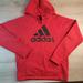 Adidas Shirts | Adidas Mens Size Medium Logo Hoodie Sweatshirt Red Pullover Kangaroo Pocket | Color: Red | Size: M