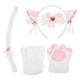 Abaodam 4 Sets Cute Suit Cat Cosplay Accessories Cat Role Play Cosplay Gloves Cat Fancy Dress Outfit Prom Suits Roleplay Costume Cat Cosplay Bow Tie White Plush 5 Piece Set