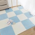 24 Pcs Short Plush Interlocking Carpet Tiles,Foam Puzzle Floor Mat,Area Rugs,Home,Floor Protection,Playmat,30 And 60 Cm(Size:24x24x0.39 Inch,Color:Blue+Beige)
