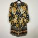 Anthropologie Dresses | Anthropologie Bl^Nk Floral Mini Dress Boho Art To Wear | Color: Black/Yellow | Size: L