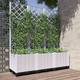 Gecheer Garden Planter with Trellis White 120x40x136 cm PP Garden Raised Bed Trough Planter with Topped Trellis Climbing Plants Flower Pot Box