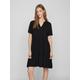 Tunikakleid VILA "VIPAYA V-NECK S/S DRESS - NOOS" Gr. 42 (XL), N-Gr, schwarz (black) Damen Kleider Sommerkleider