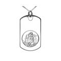 Beautiful Jewellery Company BJCÂ® Solid Sterling Silver St Saint Christopher Dog Tag Medallion For Travel Protection With Optional Silver Trace Necklace & Upgraded Gift Box (20 Inch Silver Necklace)