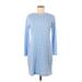 Sail to Sable Casual Dress: Blue Stripes Dresses - Women's Size Medium