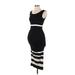 Kimi + Kai Maternity Casual Dress - Bodycon Scoop Neck Sleeveless: Black Print Dresses - Women's Size Small