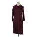 Evereve + Michael Stars Casual Dress - Sweater Dress: Burgundy Marled Dresses - Women's Size Medium
