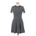 Divided by H&M Casual Dress - Fit & Flare: Gray Stripes Dresses - Women's Size 6