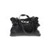 B Makowsky Leather Shoulder Bag: Pebbled Black Print Bags
