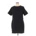 H&M Casual Dress - Mini High Neck Short sleeves: Black Dresses - Women's Size X-Large