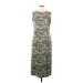 Universal Thread Casual Dress - Sheath Crew Neck Sleeveless: Gray Camo Dresses - Women's Size Medium