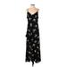 Lush Casual Dress - A-Line Plunge Sleeveless: Black Print Dresses - New - Women's Size Small