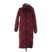 Brave Soul Coat: Mid-Length Burgundy Print Jackets & Outerwear - Women's Size X-Small