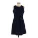 Daisy Fuentes Casual Dress - A-Line: Blue Solid Dresses - Women's Size Medium