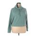 Active by Old Navy Fleece Jacket: Short Teal Print Jackets & Outerwear - Women's Size 2X-Large