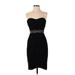 Adrianna Papell Cocktail Dress - Sheath Open Neckline Sleeveless: Black Solid Dresses - Women's Size 4