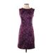 Anne Klein Casual Dress - Sheath Crew Neck Sleeveless: Purple Dresses - Women's Size 2