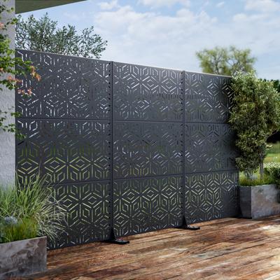 Outdoor Privacy Screen Metal Privacy Screen Panel Free Standing - 72*47