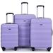 Expandable 3 Piece Luggage Sets Lightweight & Durable Suitcase with Two Hooks, Spinner Wheels, TSA Lock, (size of 21/25/29)
