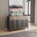 48" Wide 4 Doors Modern Sideboard with 3 Top Drawers,Freestanding Sideboard Storage Cabinet Entryway Floor Cabinet for Bedroom