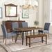 Modern 6-Piece Dining Table Set with V-Shape Metal Legs,Wood Kitchen Table Set with 4 Upholstered Chairs and Bench for 6