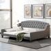 Modern Luxury Tufted Button Daybed, Full, Beige, Gray/Beige - Elegant Design, Durable Frame, Multifunctional and Stylish