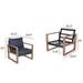 Outdoor Formal Dinning Chair With Grey Cushions In Full Metal Frame With Woodgrain (Set of 2)