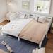 Twin Wooden Extendable Extending Daybed with Trundle Heart-shaped, White