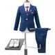 Children's Formal 4pcs Suit Sets Flower Boy Wedding Party Prom Birthday Dress Costume Kids Blazer