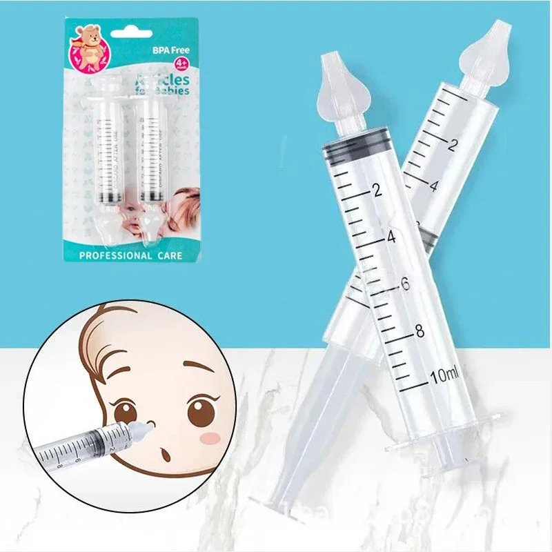 2 stücke Baby Nase Waschen für Kinder Baby Nase Reiniger Rhinitis Nasen Waschmaschine Nadel Rohr 10ML Nasensauger reiniger Spritze Image