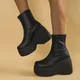 2023 New Gothic Style Sexy Elegant Chunky Platform Women Ankle Boots Big Size 43 Walking Comfy Woman