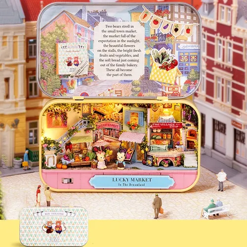 DIY Box Theater Puppenhaus Miniatur nach Hause nostalgisches Thema Puppen häuser Miniatur Box