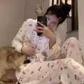 Sanrio Cinnamoroll Pajamas Set Kuromi Melody for Woman Cotton Long Sleeve Sleepwear Suit Casual Sexy