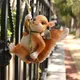 Climbing Squirrel Garden Statue Funny Outdoor Resin Statues with Rope Decor to Lawn Yard Balcony