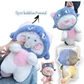 New 28/50cm Creative Kawaii Shark Cat Blow Bubble Stuffed Animal Doll Dudu Kitten Soft Kids Toy Baby