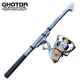 GHOTDA Fishing Set Full Kits with Telescopic Fishing Rod and Spinning Reel Saltwater/Freshwater