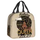 Birthday Queen Black Lunch Bag pour femme collations chaudes et froides boîtes à lunch isolées