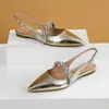 BaoYaFang Gold Silber frauen Braut hochzeit schuhe Flache große größe weibliche schuhe Kristall Schnalle frau schuhe Braut partei schuhe