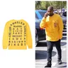 Hip Hop I Feel Like Pablo Paul Kanye West T Shirt uomo donna giallo bordeaux manica lunga 100%