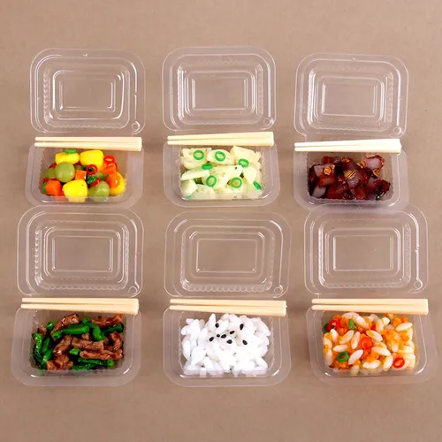 Miniatur Simulation zum Mitnehmen Spielzeug Puppenhaus Fast-Food-Box Mini-Haus Dekorationen Lunchbox