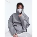 YUDX-Sweat à Capuche Silhouette en Coton pour Homme et Femme Vêtements de dehors à Manches sulfpour